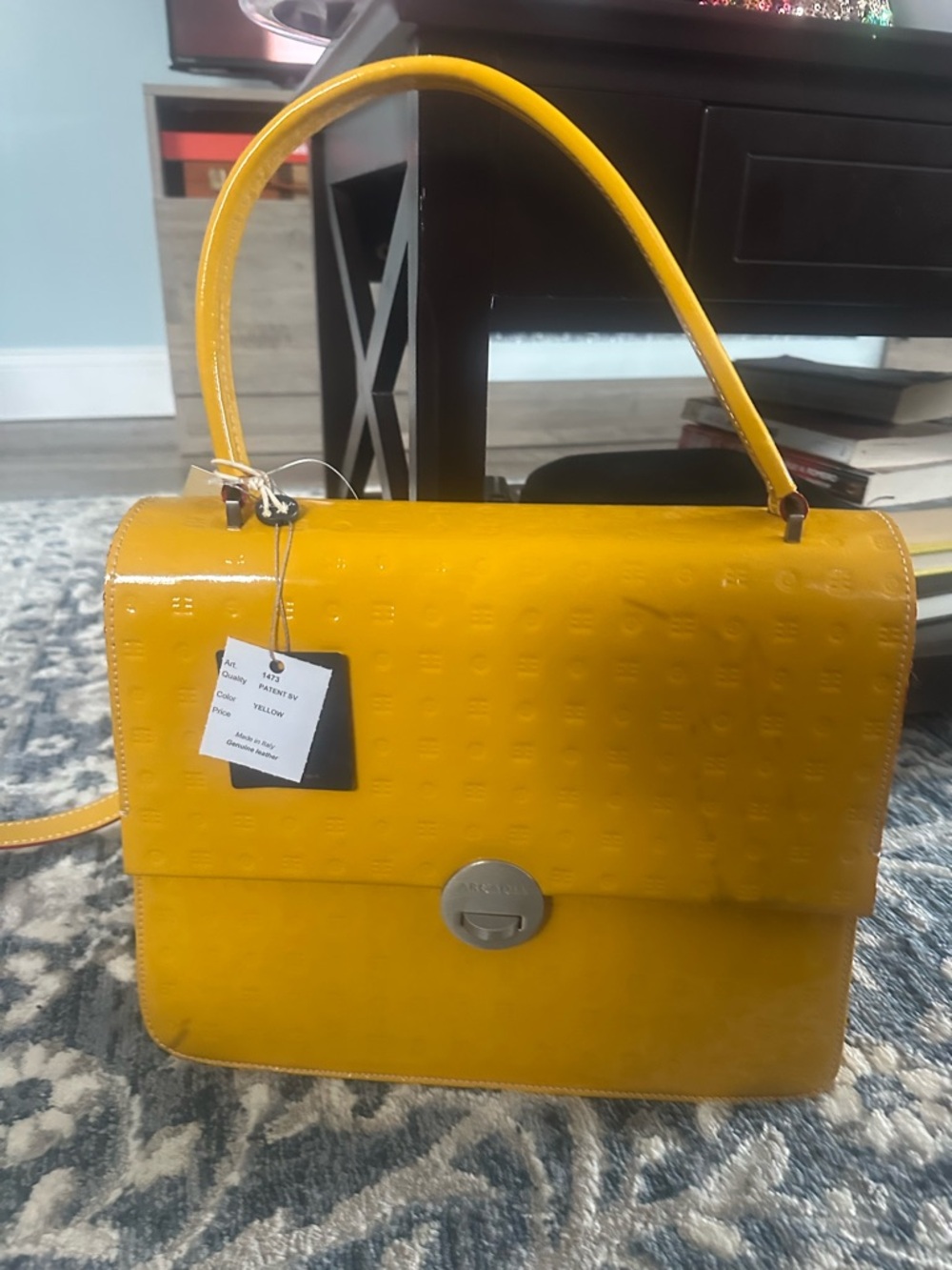 Arcadia Yellow Patent Top-Handle Satchel